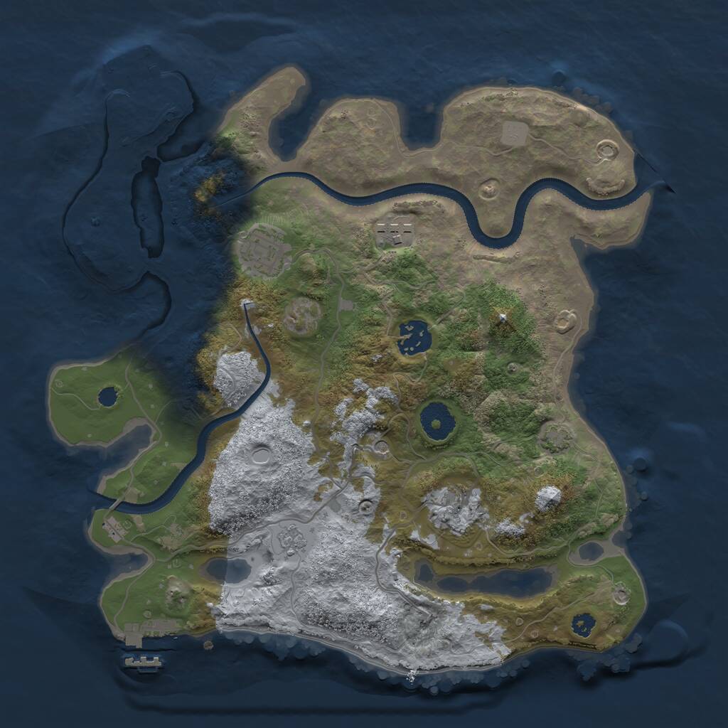 Rust Map: Procedural Map, Size: 3100, Seed: 571828901, 10 Monuments