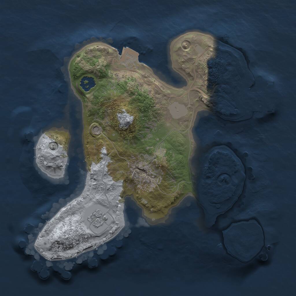 Rust Map: Procedural Map, Size: 2000, Seed: 686183240, 3 Monuments