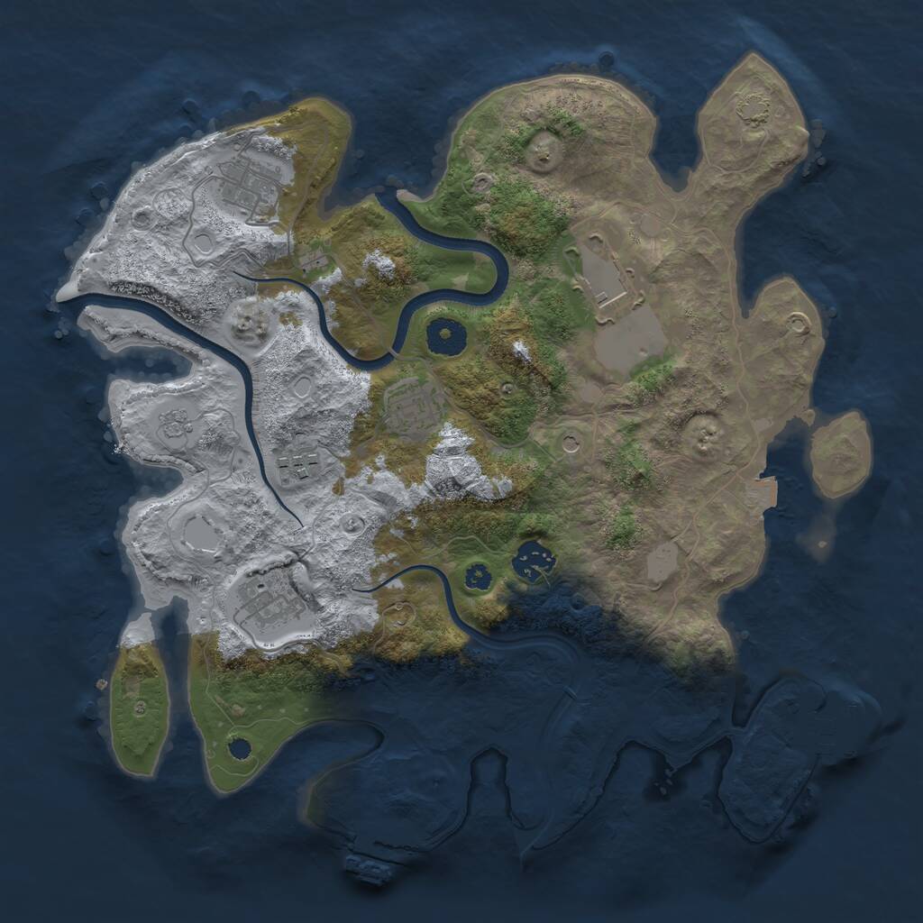 Rust Map: Procedural Map, Size: 3500, Seed: 571434390, 12 Monuments