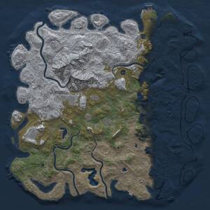 Thumbnail Rust Map: Procedural Map, Size: 6000, Seed: 18432549, 17 Monuments