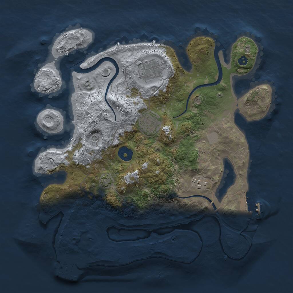 Rust Map: Procedural Map, Size: 3000, Seed: 6958, 8 Monuments