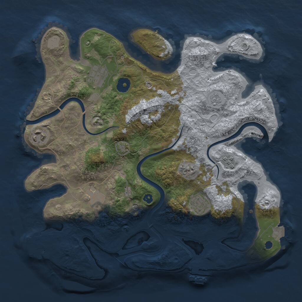 Rust Map: Procedural Map, Size: 3200, Seed: 4012366, 11 Monuments