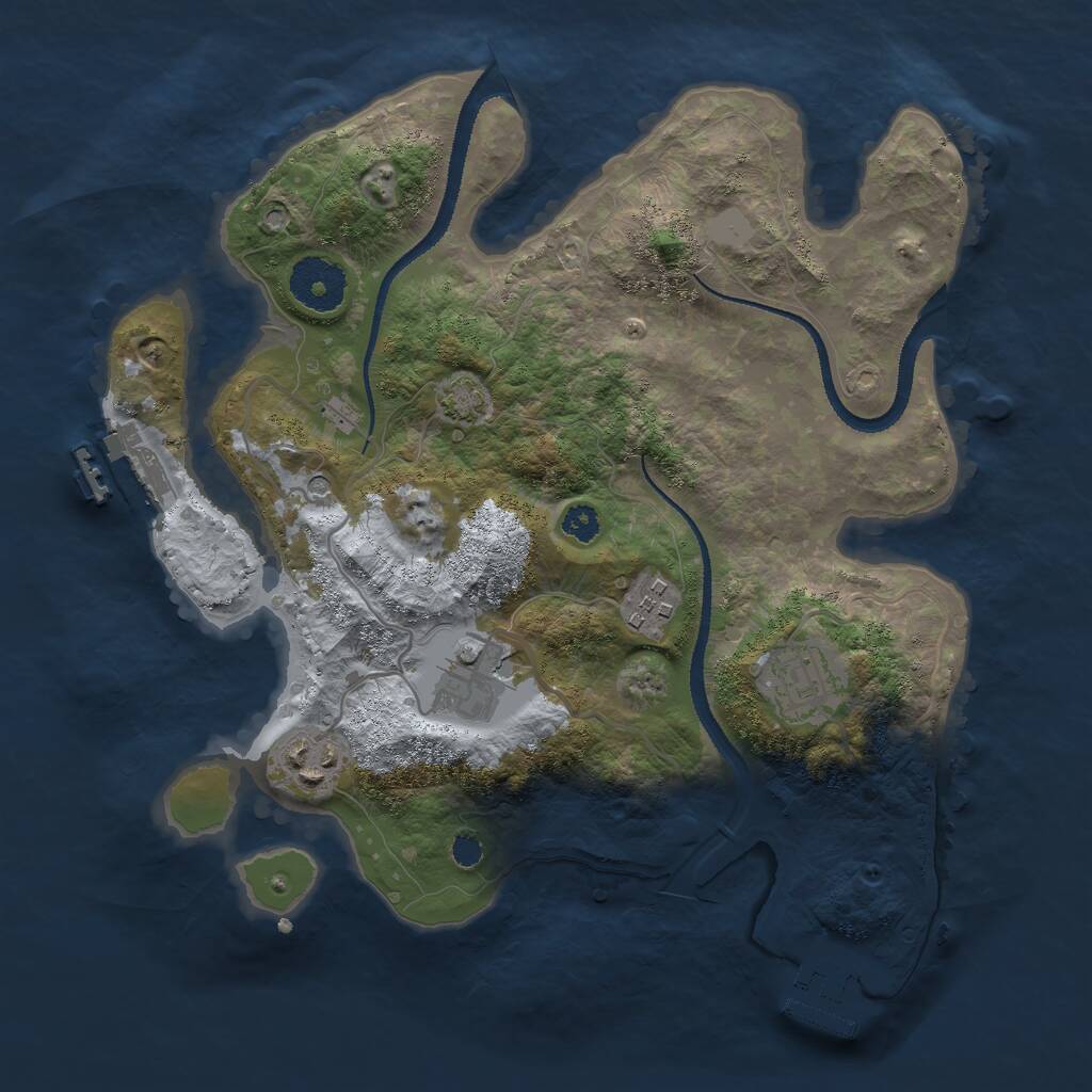 Rust Map: Procedural Map, Size: 3000, Seed: 364922623, 9 Monuments