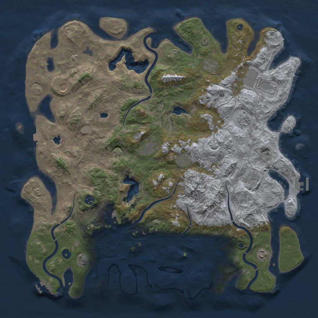 Rust Map: Procedural Map, Size: 5000, Seed: 1507654274, 17 Monuments