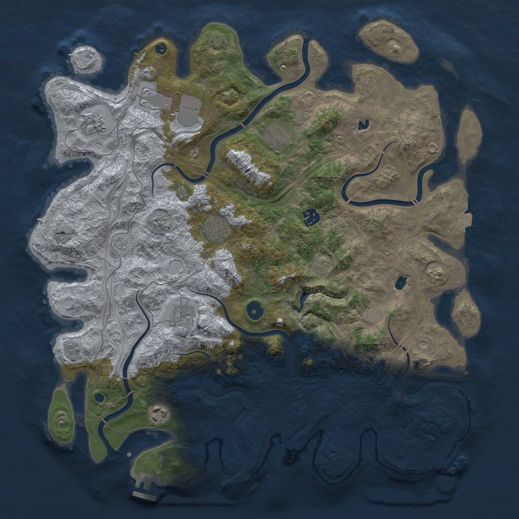 Rust Map: Procedural Map, Size: 4500, Seed: 571434390, 14 Monuments