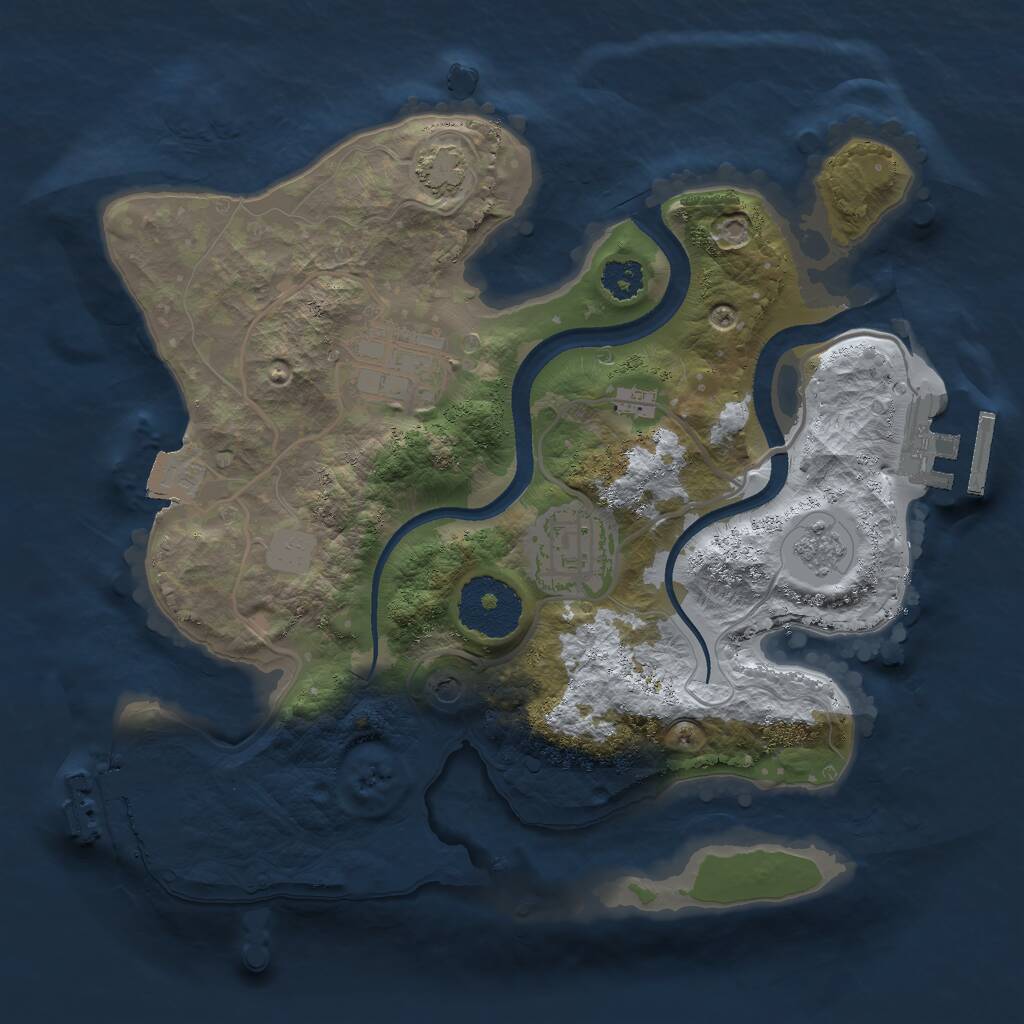 Rust Map: Procedural Map, Size: 2500, Seed: 1518908697, 8 Monuments