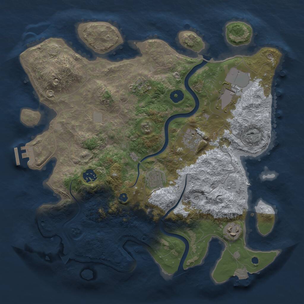 Rust Map: Procedural Map, Size: 3500, Seed: 357549835, 11 Monuments