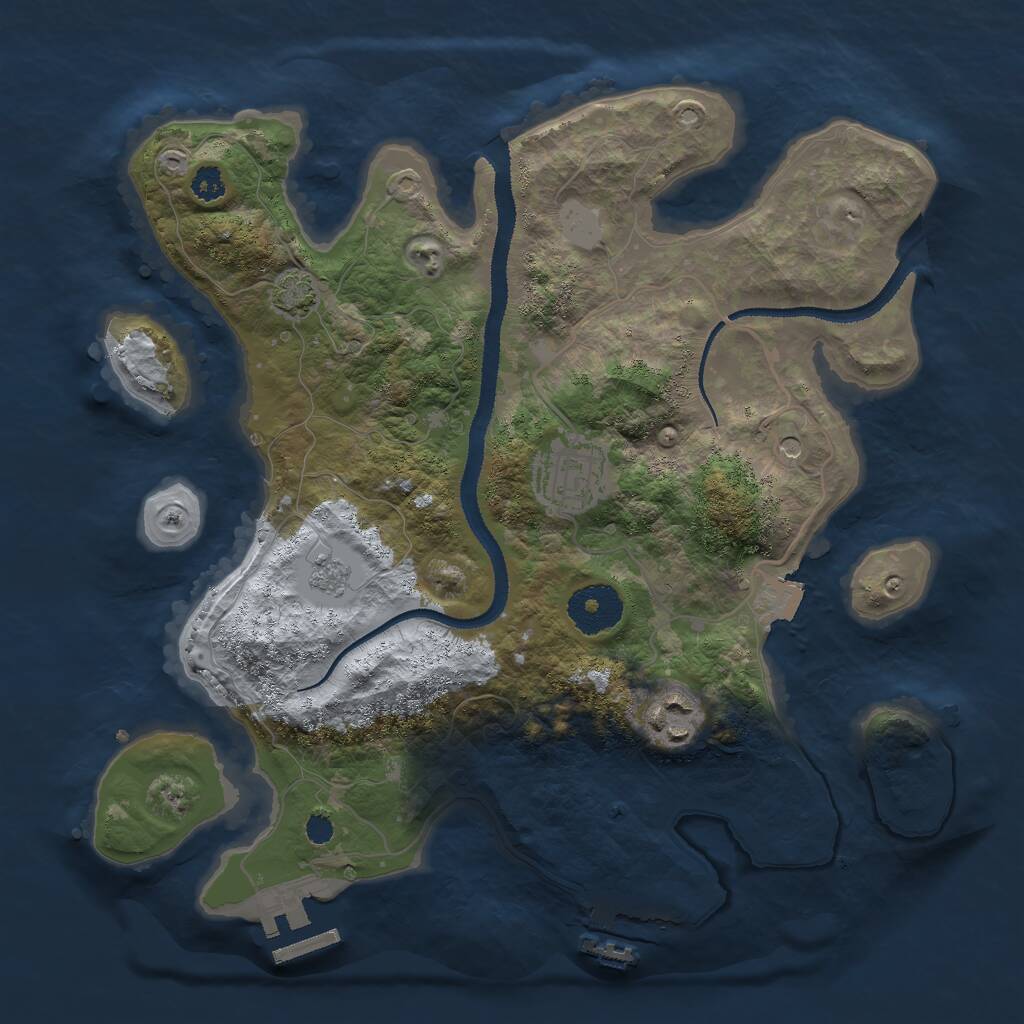 Rust Map: Procedural Map, Size: 3000, Seed: 1188117969, 8 Monuments