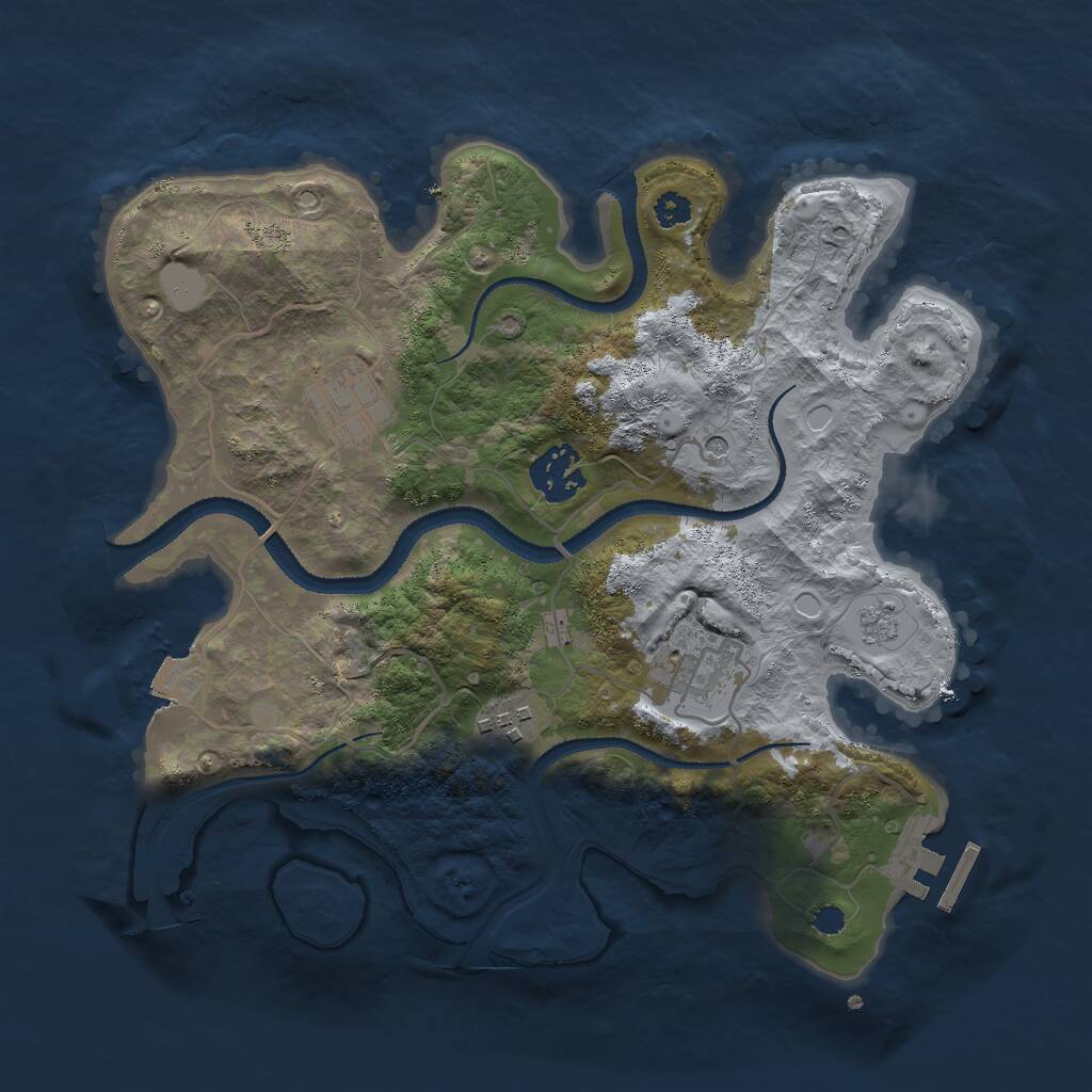Rust Map: Procedural Map, Size: 3000, Seed: 873354014, 8 Monuments
