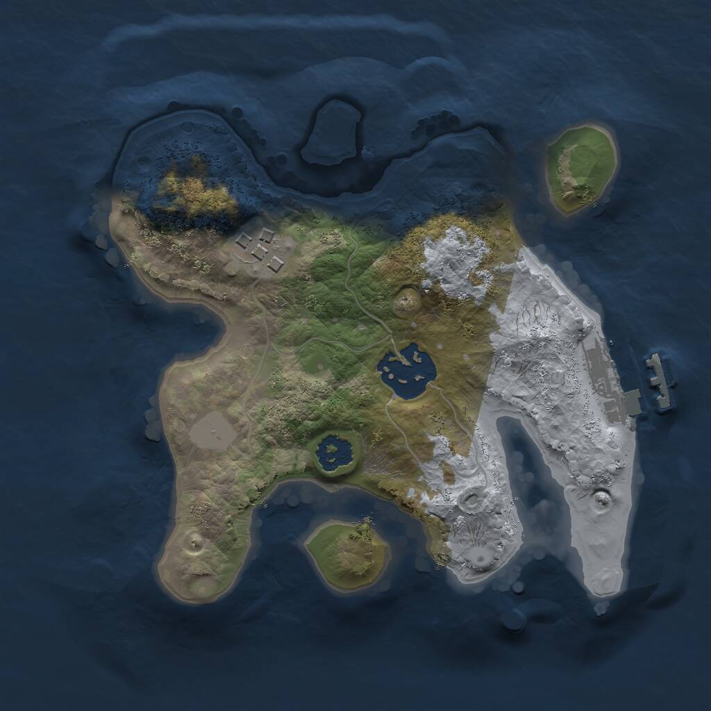 Rust Map: Procedural Map, Size: 2000, Seed: 99137491, 4 Monuments