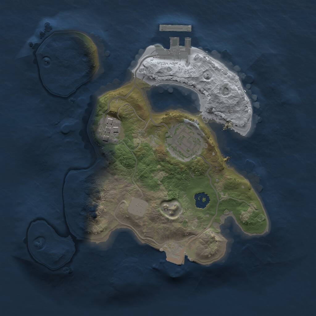 Rust Map: Procedural Map, Size: 2000, Seed: 1853061811, 4 Monuments