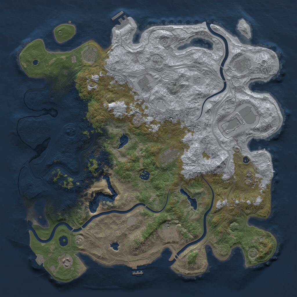 Rust Map: Procedural Map, Size: 4500, Seed: 738479766, 16 Monuments