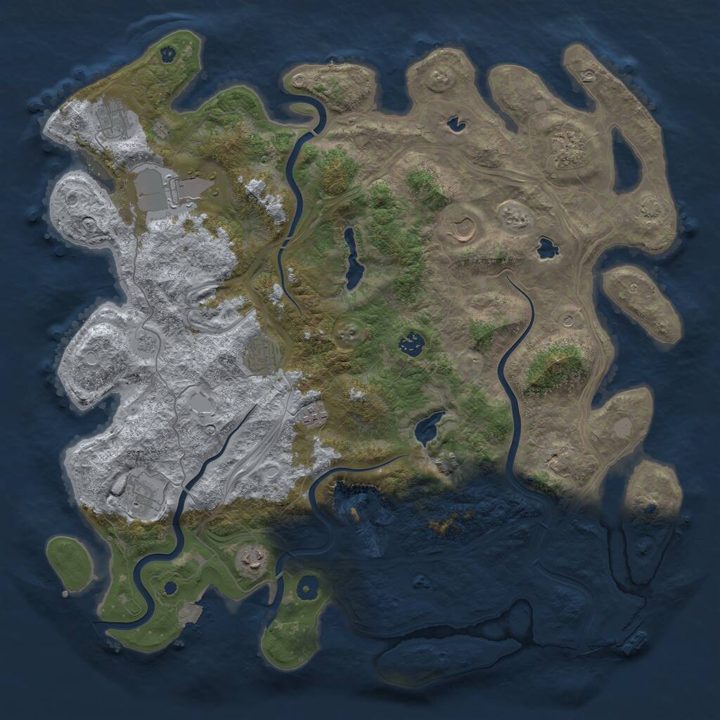 Rust Map: Procedural Map, Size: 4500, Seed: 1699588844, 14 Monuments