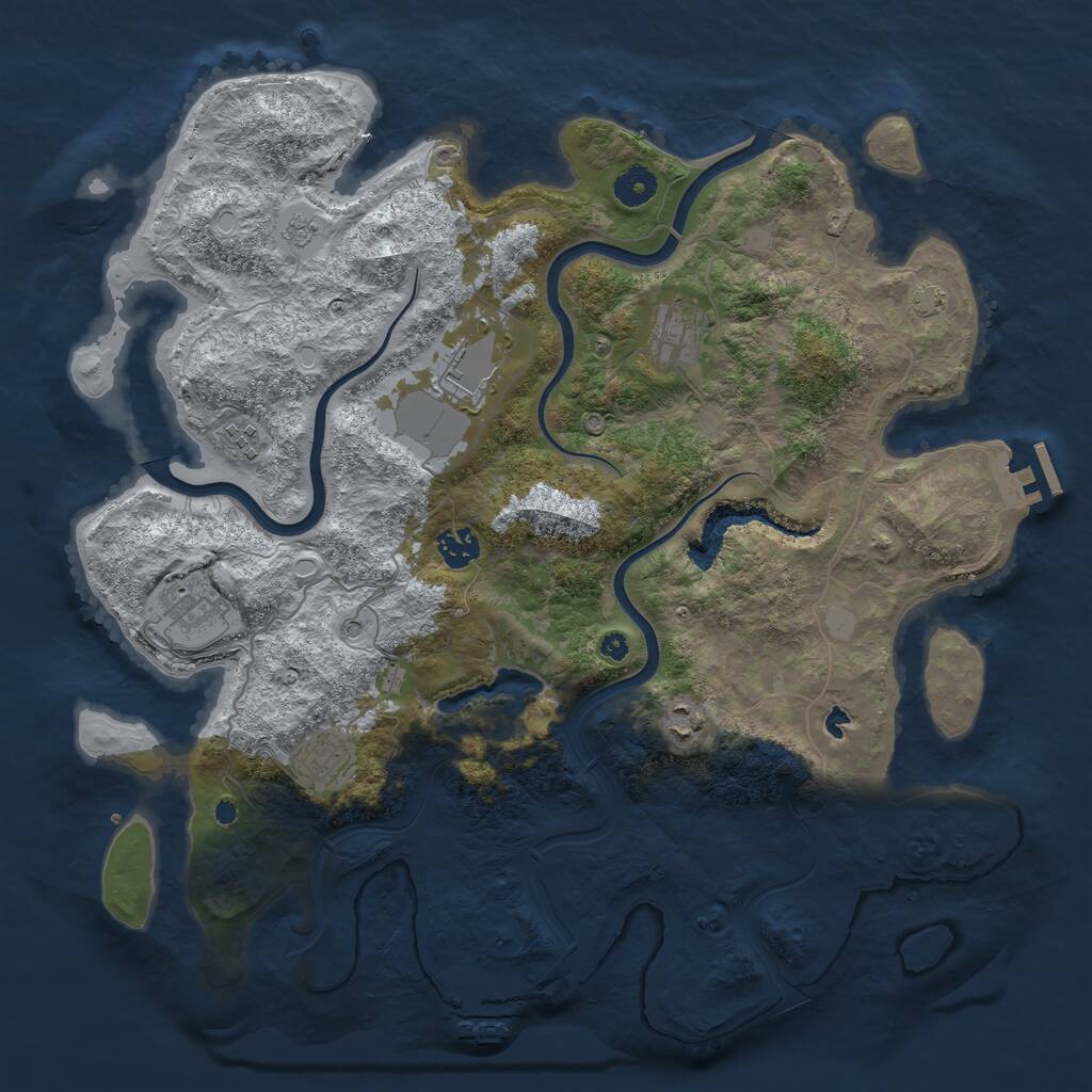 Rust Map: Procedural Map, Size: 4000, Seed: 482251, 13 Monuments