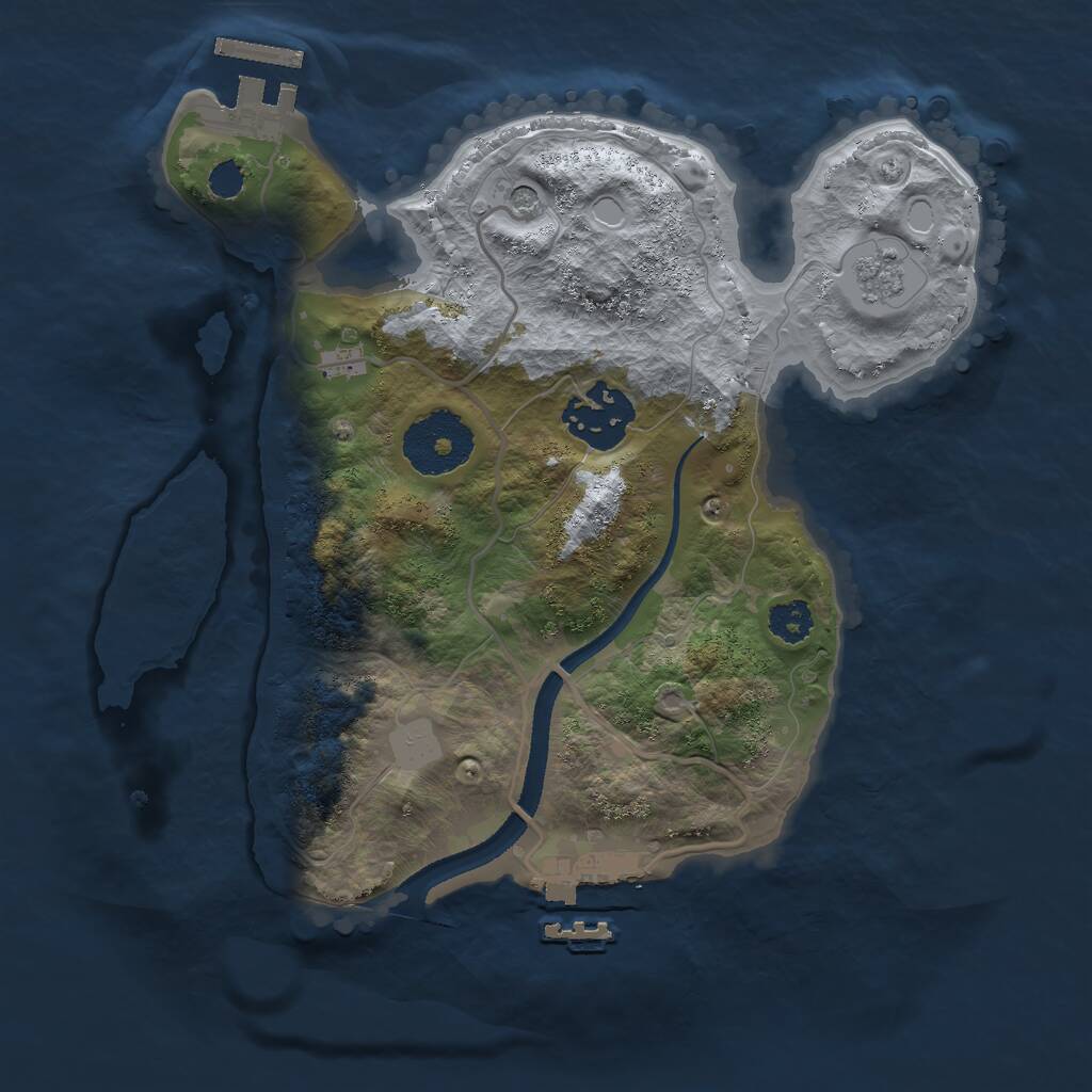 Rust Map: Procedural Map, Size: 2500, Seed: 1763560688, 6 Monuments