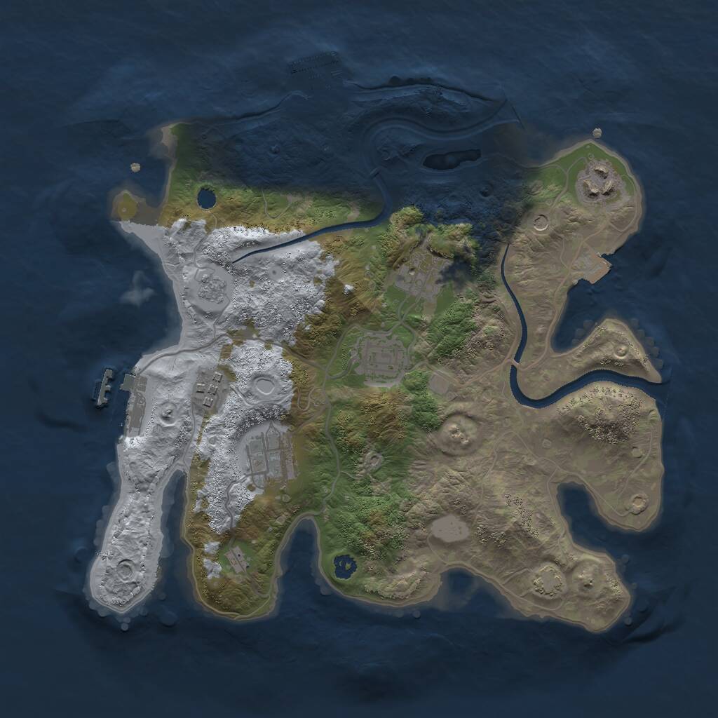 Rust Map: Procedural Map, Size: 3000, Seed: 629686790, 11 Monuments