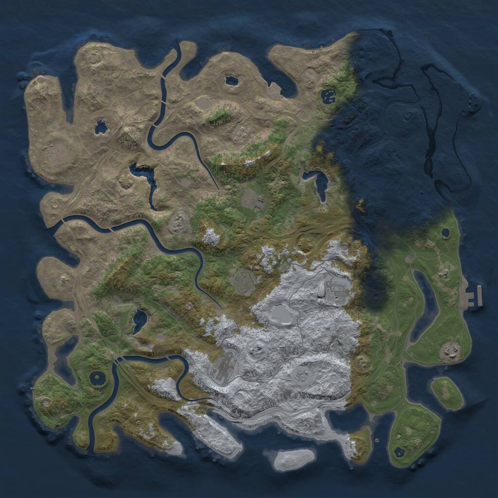 Rust Map: Procedural Map, Size: 4800, Seed: 1827769607, 14 Monuments