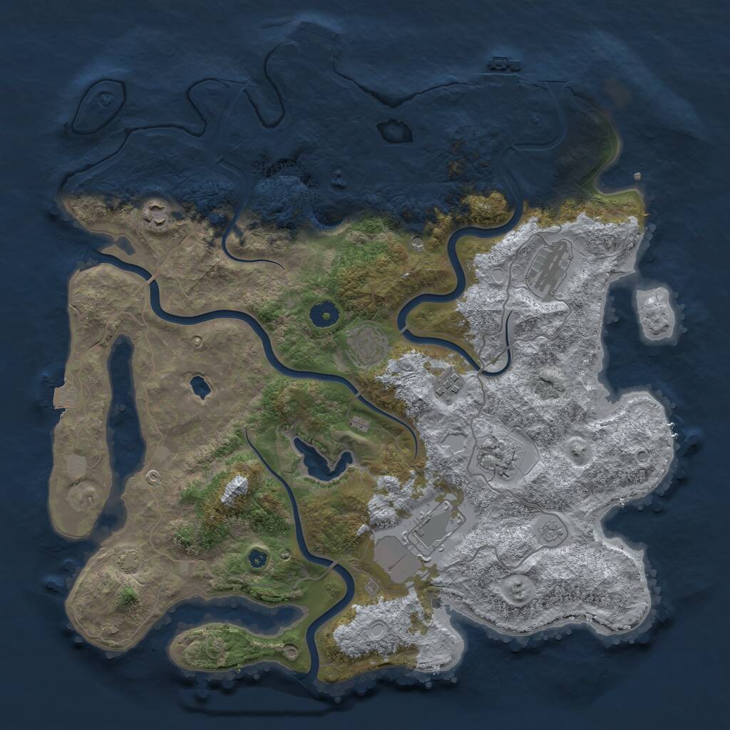 Rust Map: Procedural Map, Size: 4000, Seed: 6662, 12 Monuments