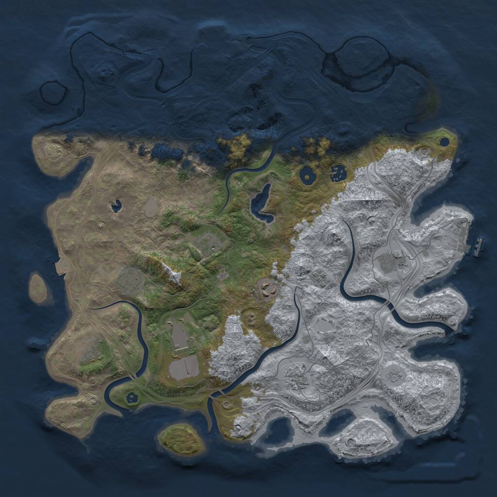 Rust Map: Procedural Map, Size: 4300, Seed: 214667, 15 Monuments