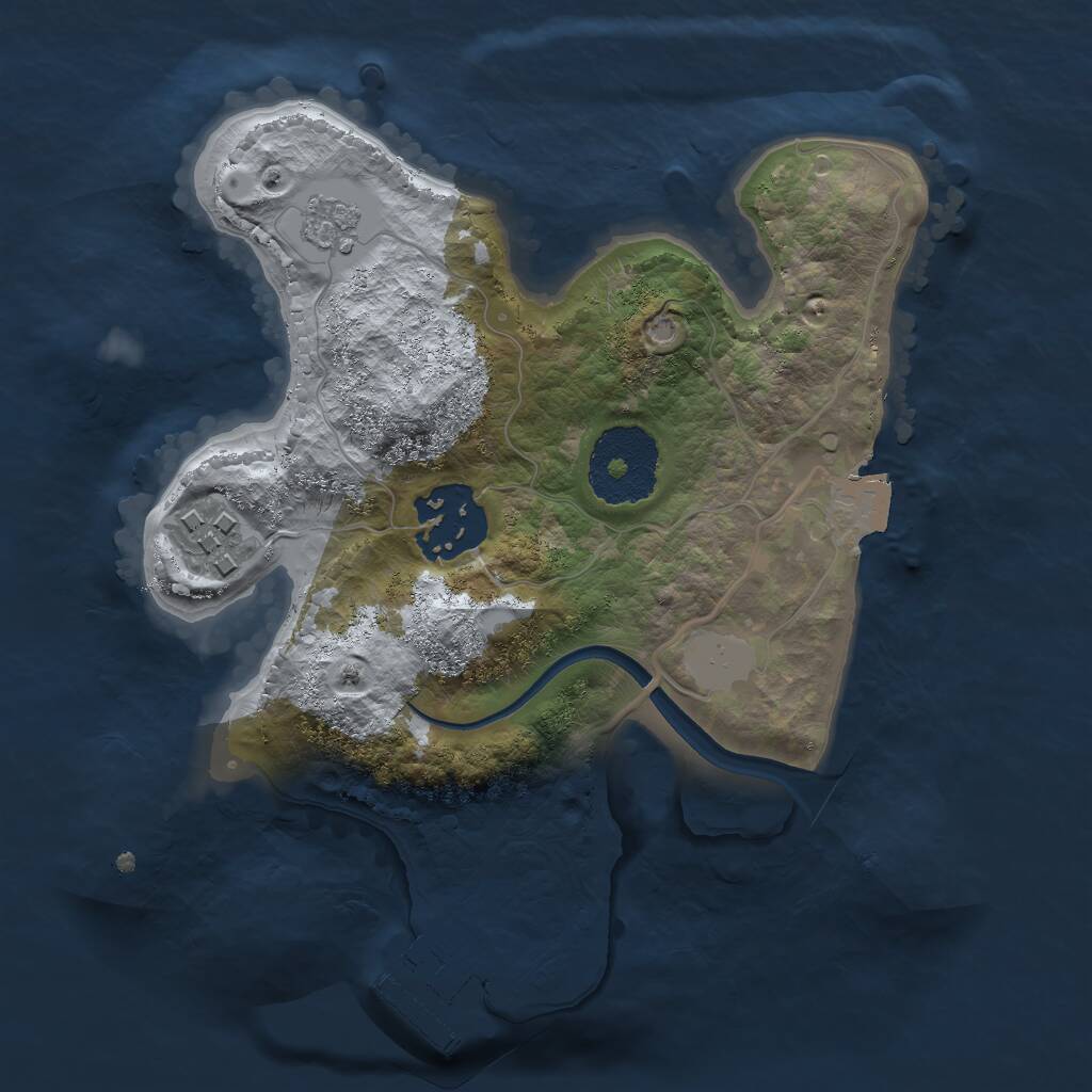 Rust Map: Procedural Map, Size: 2200, Seed: 135981456, 5 Monuments