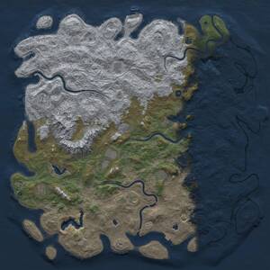 Thumbnail Rust Map: Procedural Map, Size: 6000, Seed: 1112671200, 17 Monuments