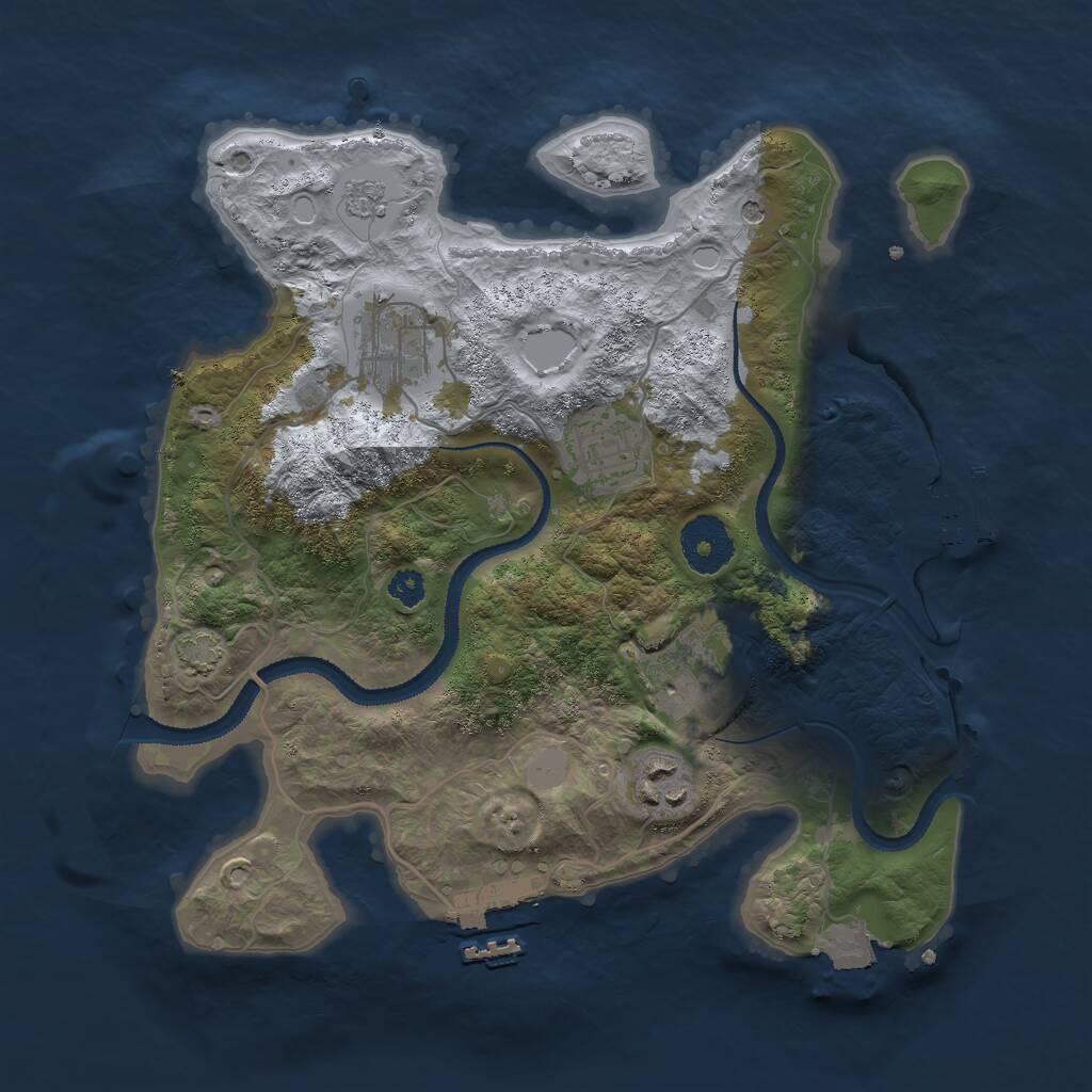 Rust Map: Procedural Map, Size: 3000, Seed: 1758423, 10 Monuments