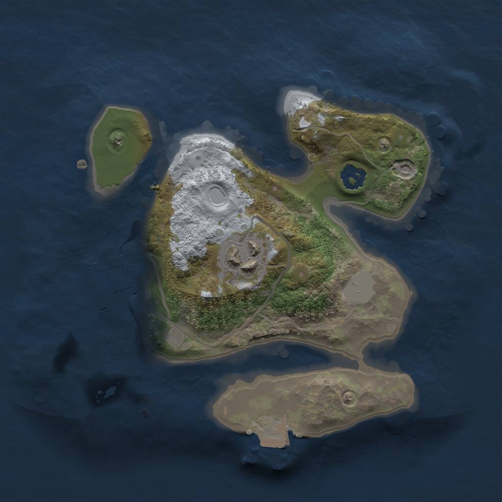 Rust Map: Procedural Map, Size: 2000, Seed: 33515, 3 Monuments