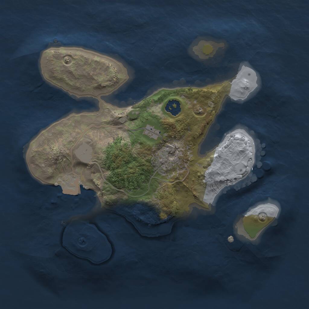 Rust Map: Procedural Map, Size: 2000, Seed: 15684596, 1 Monuments