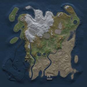 Thumbnail Rust Map: Procedural Map, Size: 3500, Seed: 2142531139, 12 Monuments