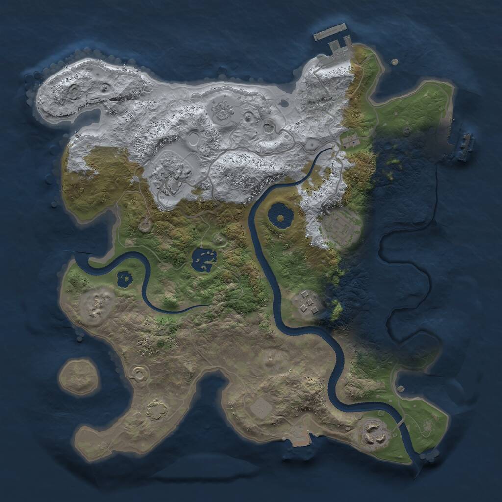 Rust Map: Procedural Map, Size: 3000, Seed: 81468, 11 Monuments