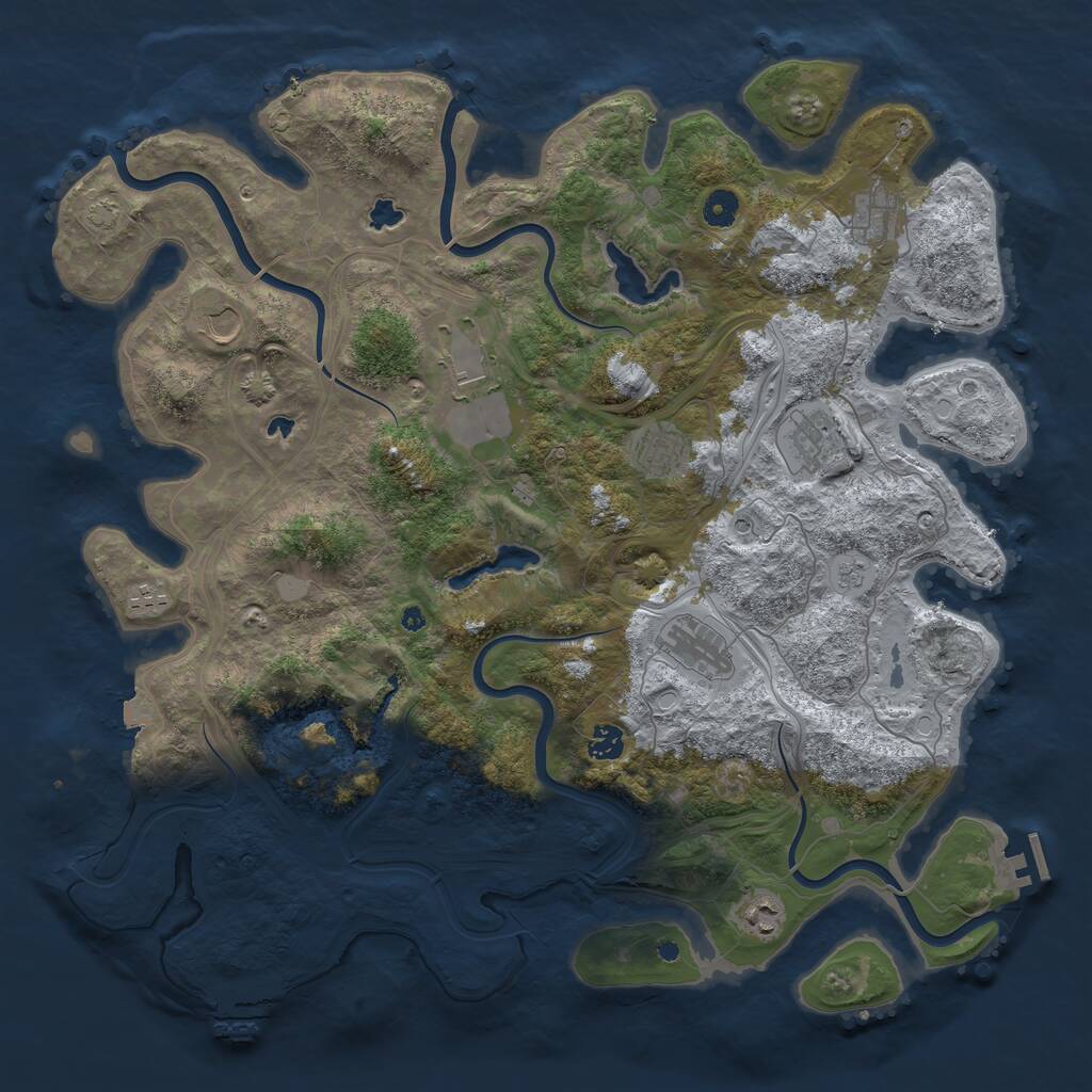 Rust Map: Procedural Map, Size: 4500, Seed: 1026407660, 15 Monuments