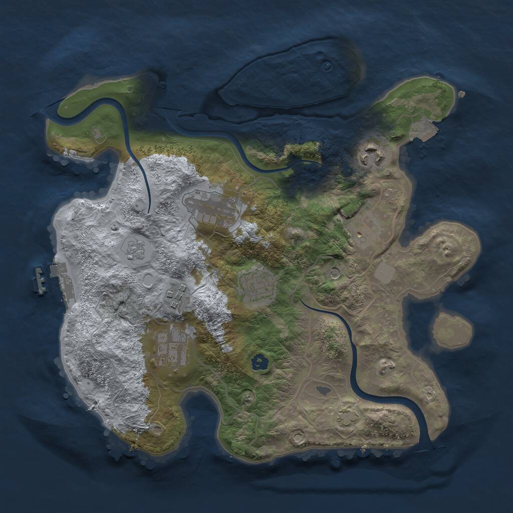 Rust Map: Procedural Map, Size: 3000, Seed: 45457117, 11 Monuments