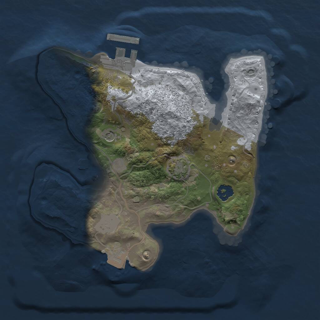 Rust Map: Procedural Map, Size: 2000, Seed: 2919, 4 Monuments
