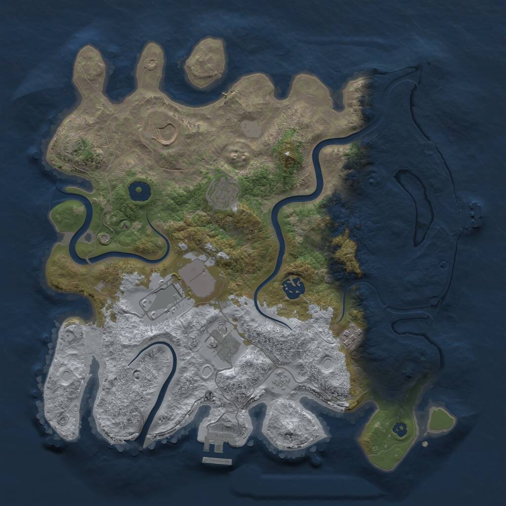 Rust Map: Procedural Map, Size: 3500, Seed: 65375346, 11 Monuments