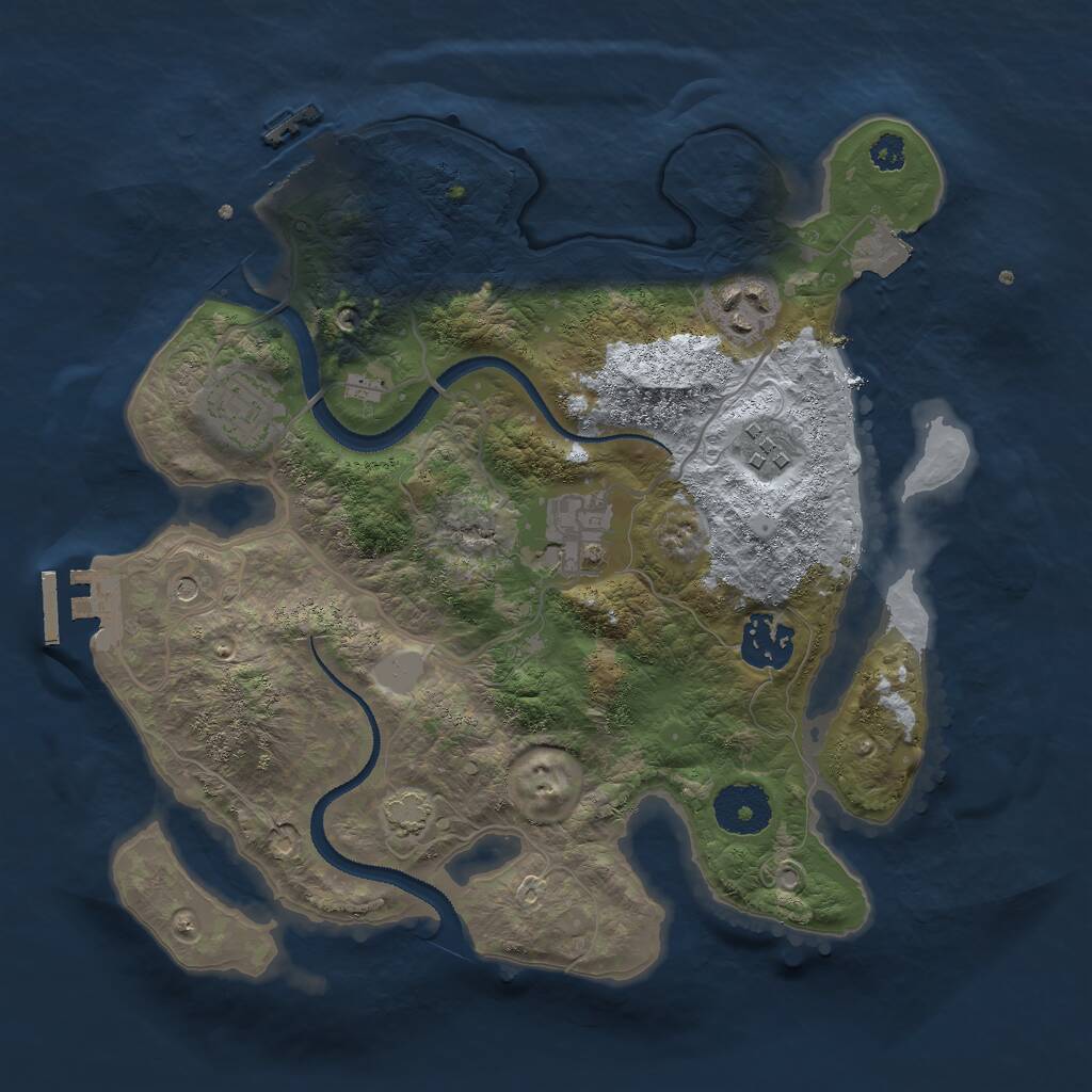 Rust Map: Procedural Map, Size: 3000, Seed: 564147035, 10 Monuments