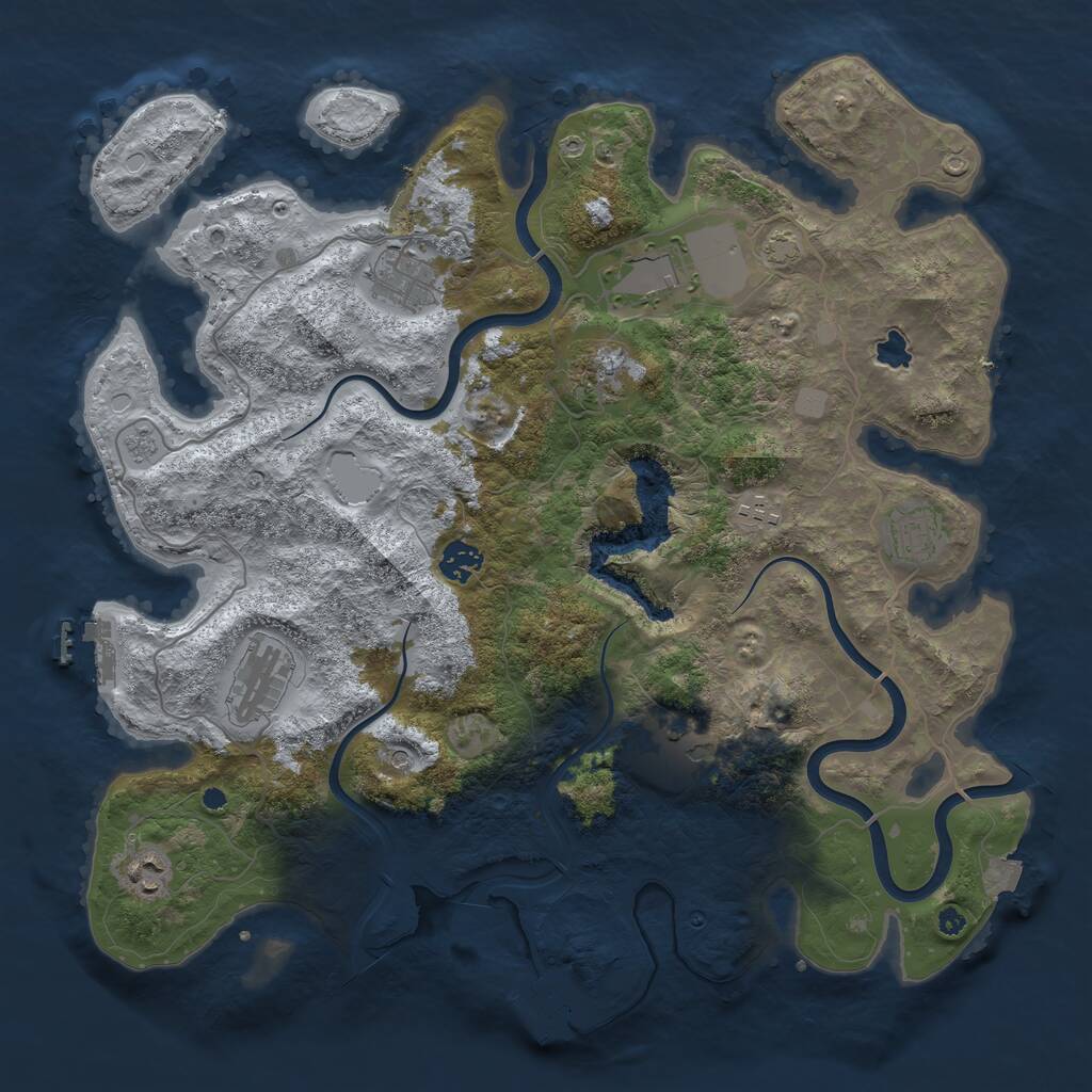 Rust Map: Procedural Map, Size: 4000, Seed: 453765355, 15 Monuments