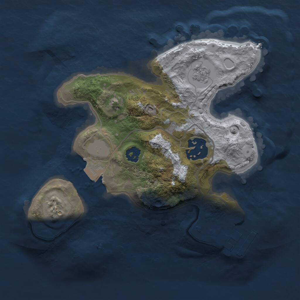 Rust Map: Procedural Map, Size: 2000, Seed: 2003921113, 4 Monuments