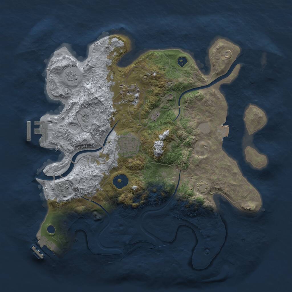 Rust Map: Procedural Map, Size: 3000, Seed: 53030, 9 Monuments