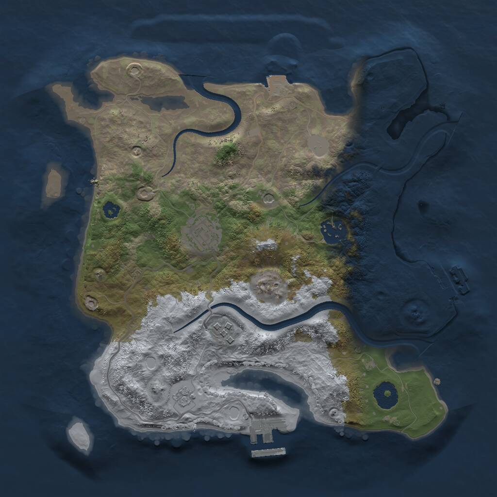 Rust Map: Procedural Map, Size: 2950, Seed: 30000, 8 Monuments