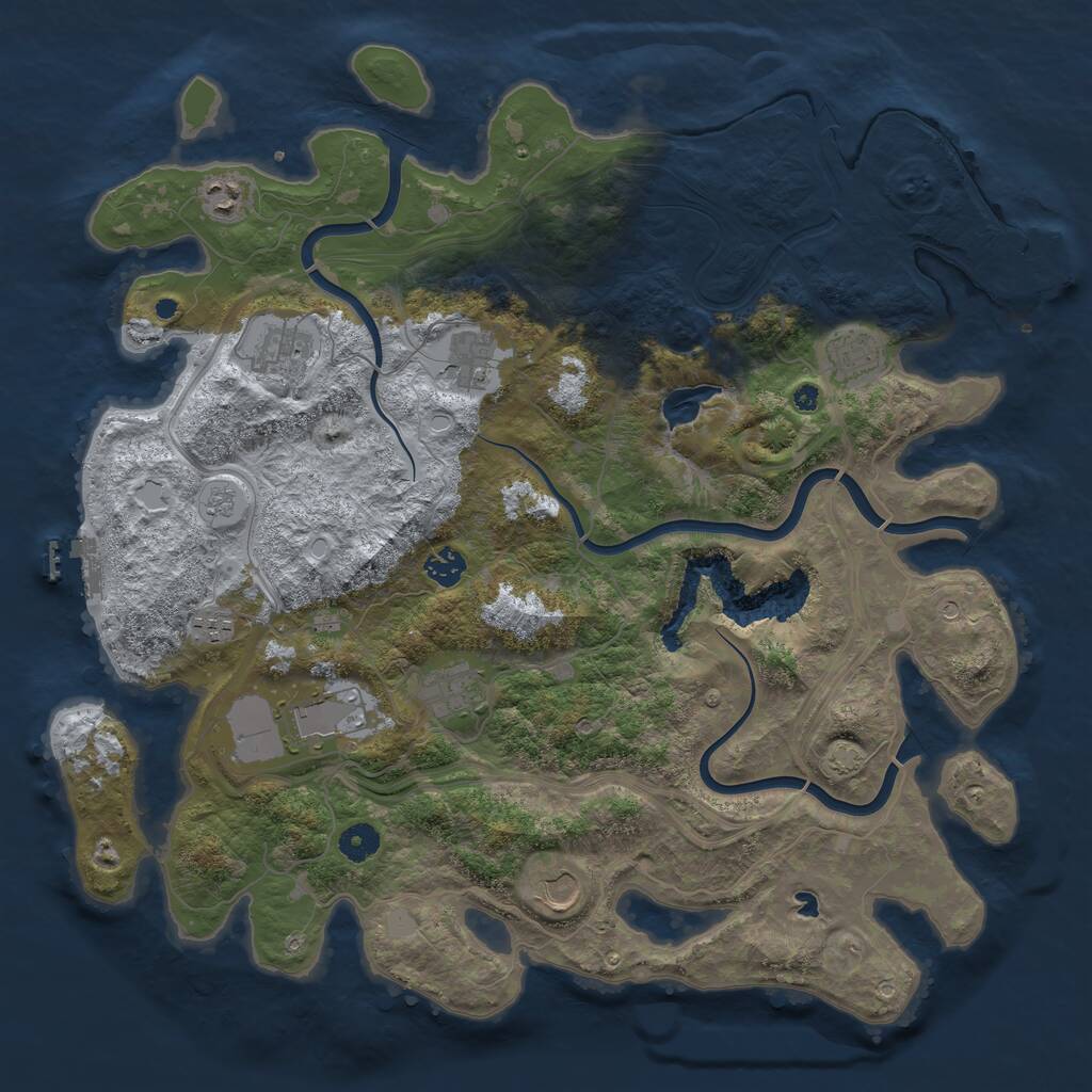 Rust Map: Procedural Map, Size: 4250, Seed: 812342219, 15 Monuments