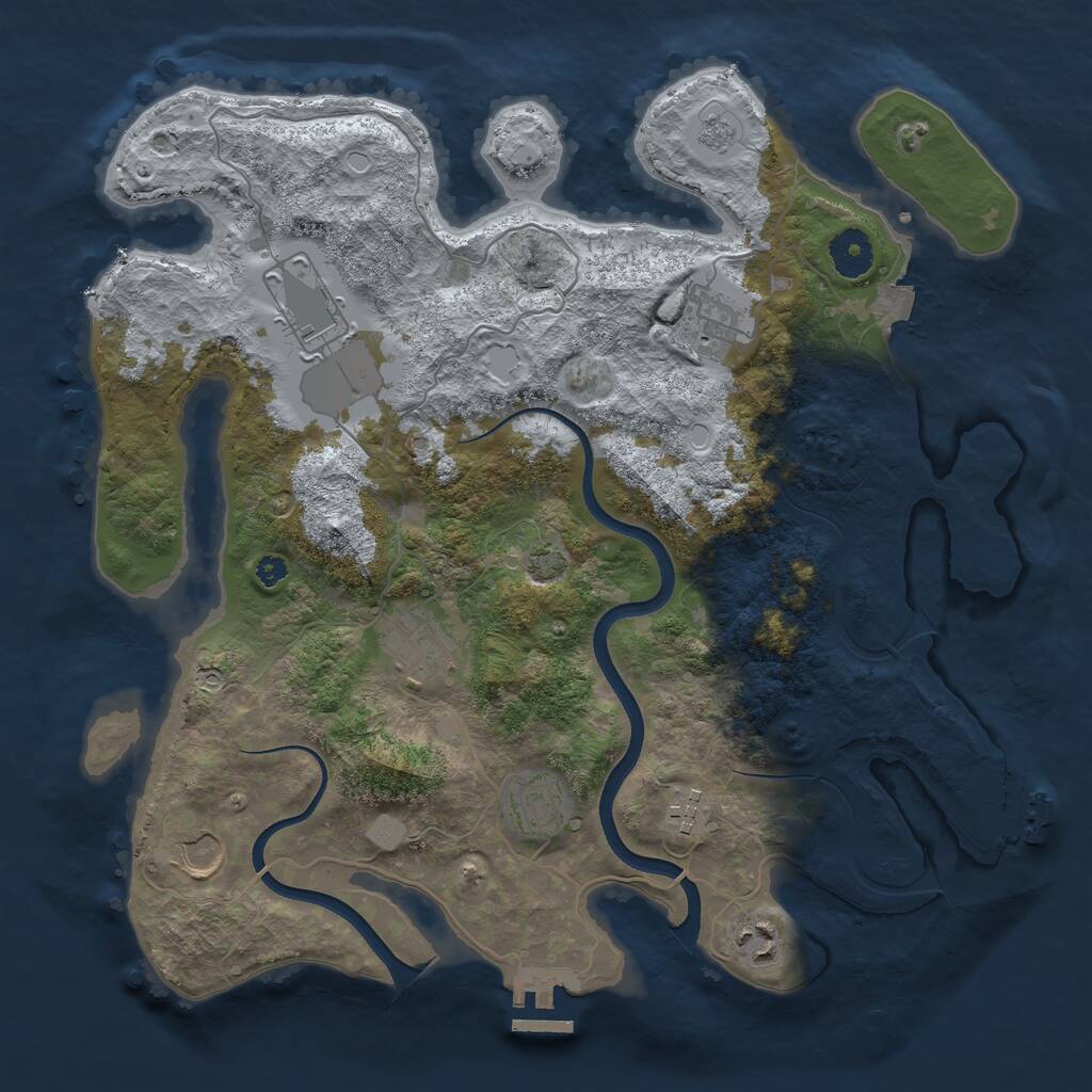 Rust Map: Procedural Map, Size: 3600, Seed: 1741818259, 12 Monuments