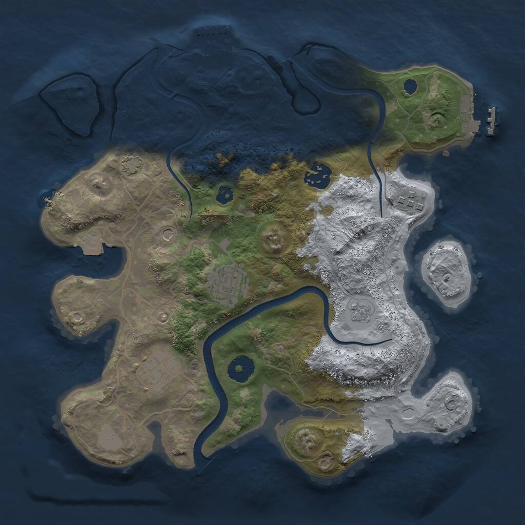 Rust Map: Procedural Map, Size: 3000, Seed: 982152519, 10 Monuments