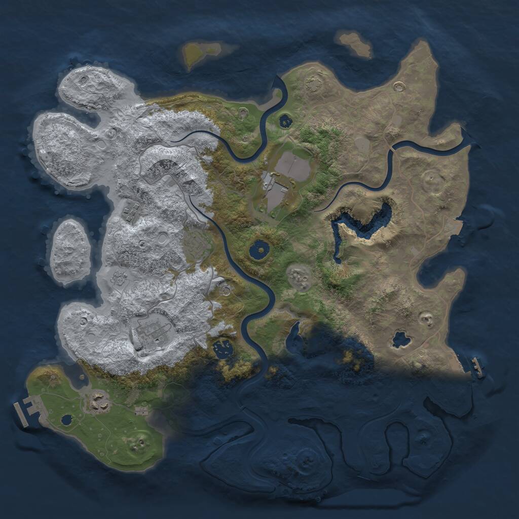 Rust Map: Procedural Map, Size: 4000, Seed: 15462, 12 Monuments