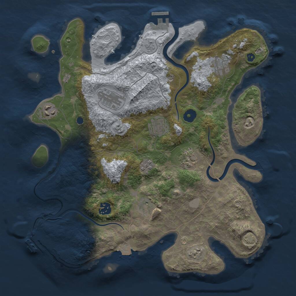 Rust Map: Procedural Map, Size: 3500, Seed: 1750041742, 14 Monuments