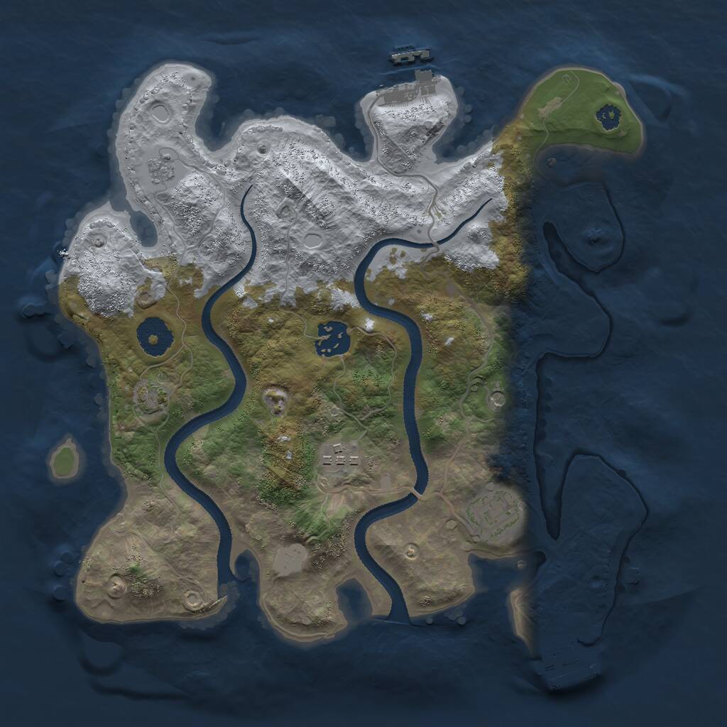 Rust Map: Procedural Map, Size: 3000, Seed: 234944417, 9 Monuments