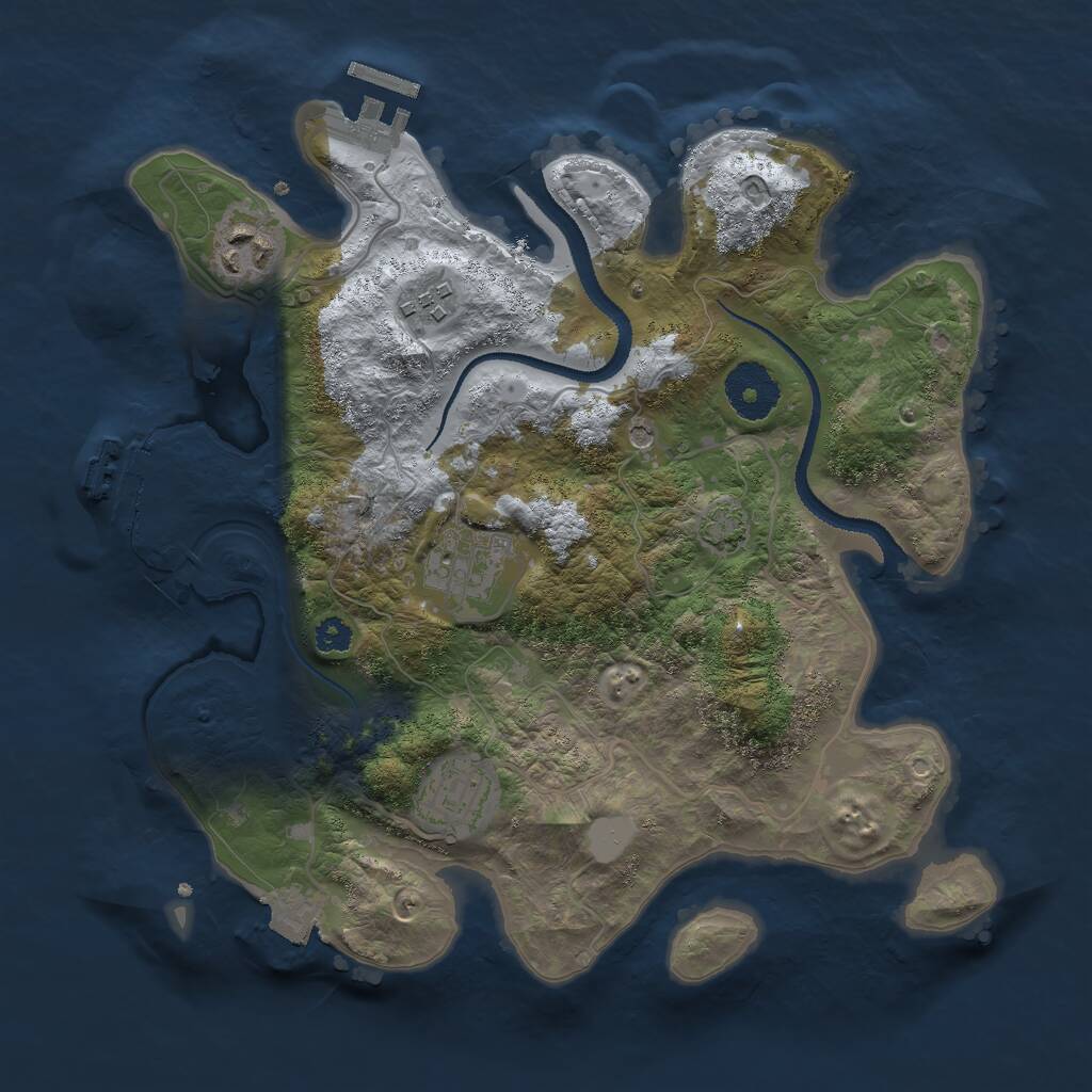Rust Map: Procedural Map, Size: 3000, Seed: 259781977, 9 Monuments