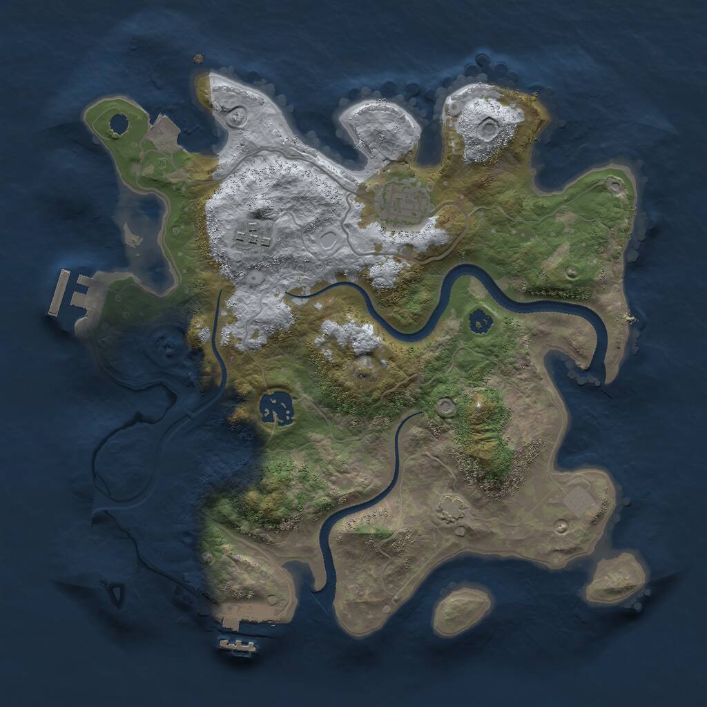 Rust Map: Procedural Map, Size: 3000, Seed: 259781977, 7 Monuments