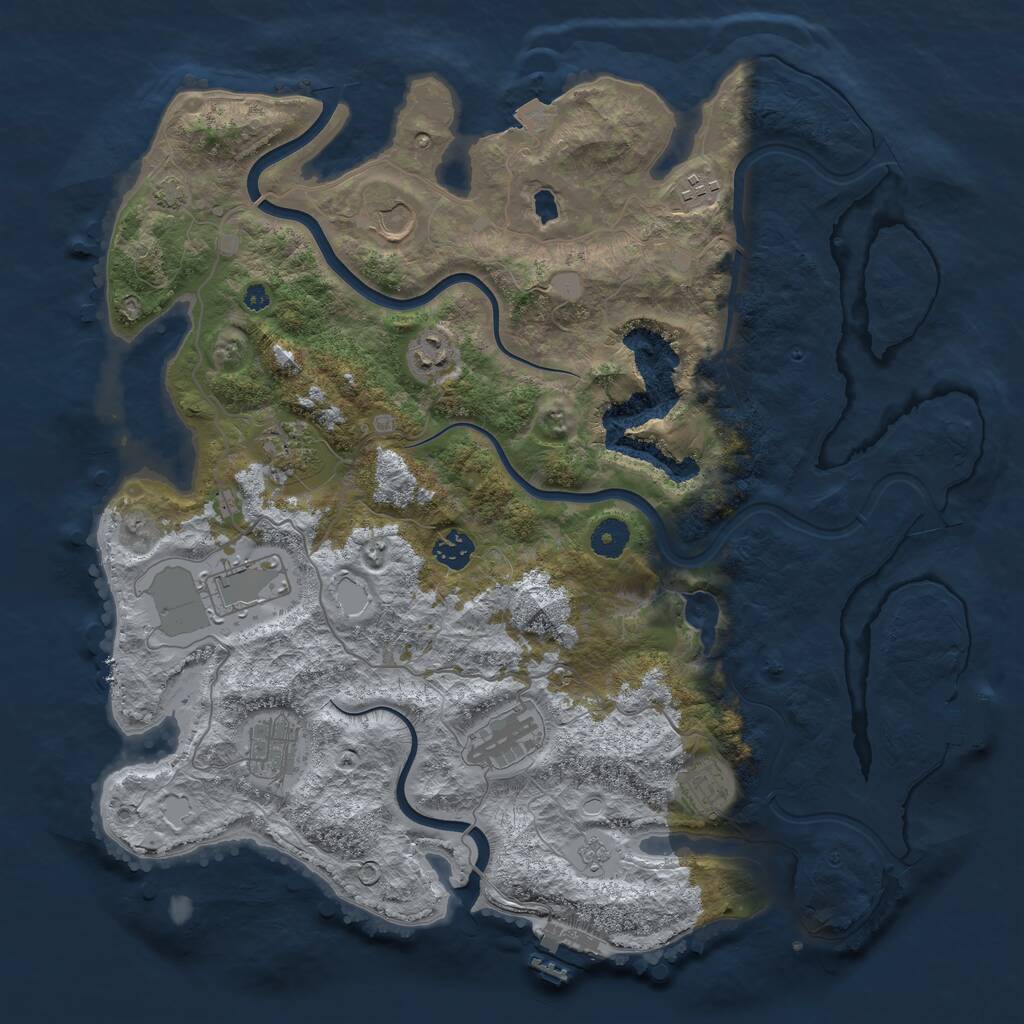 Rust Map: Procedural Map, Size: 4000, Seed: 602516713, 14 Monuments