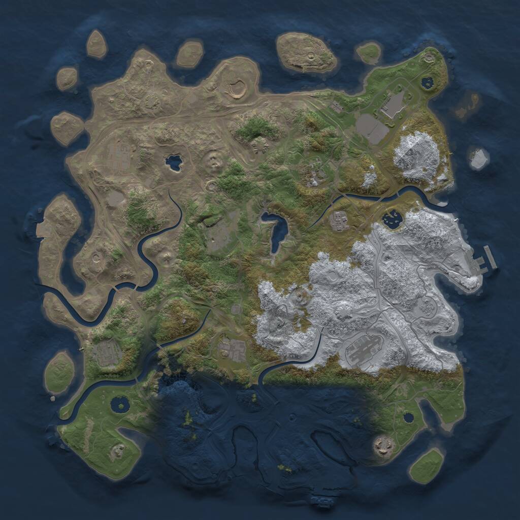 Rust Map: Procedural Map, Size: 4250, Seed: 6052025, 17 Monuments