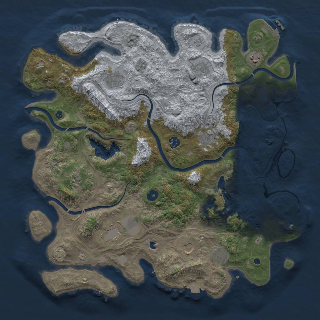 Rust Map: Procedural Map, Size: 4250, Seed: 558639542, 16 Monuments
